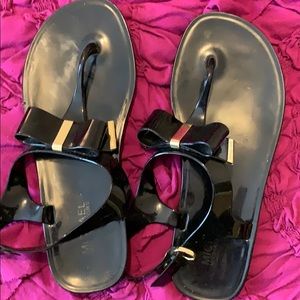 Black and Gold Michael Kors Sandals